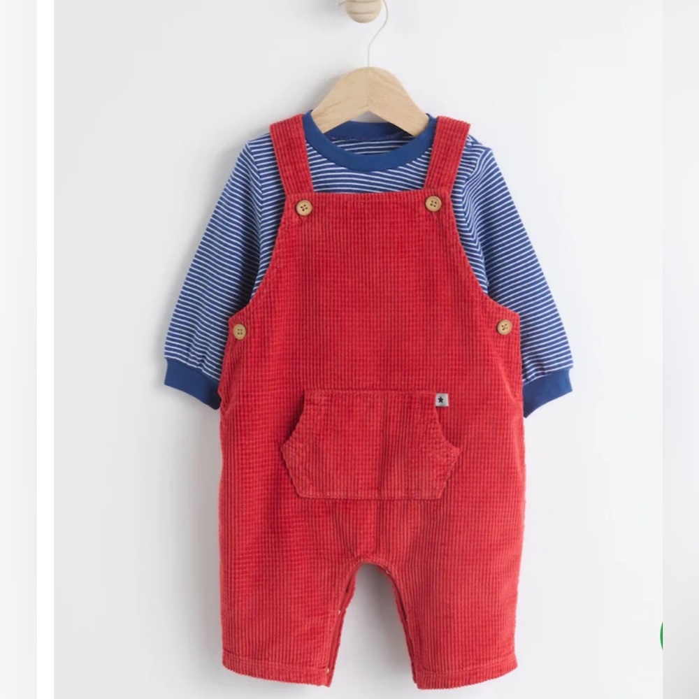 Red Boat Dungarees and Bodysuit Set 1.5 -2 year - Picture 11 of 12